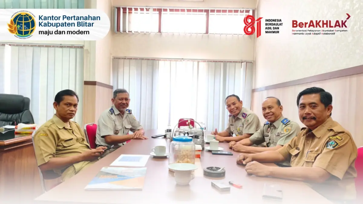 Transformasi layanan pertanahan dibahas Pemkab Blitar dan BPN melalui integrasi data serta penguatan sinergi reforma agraria.