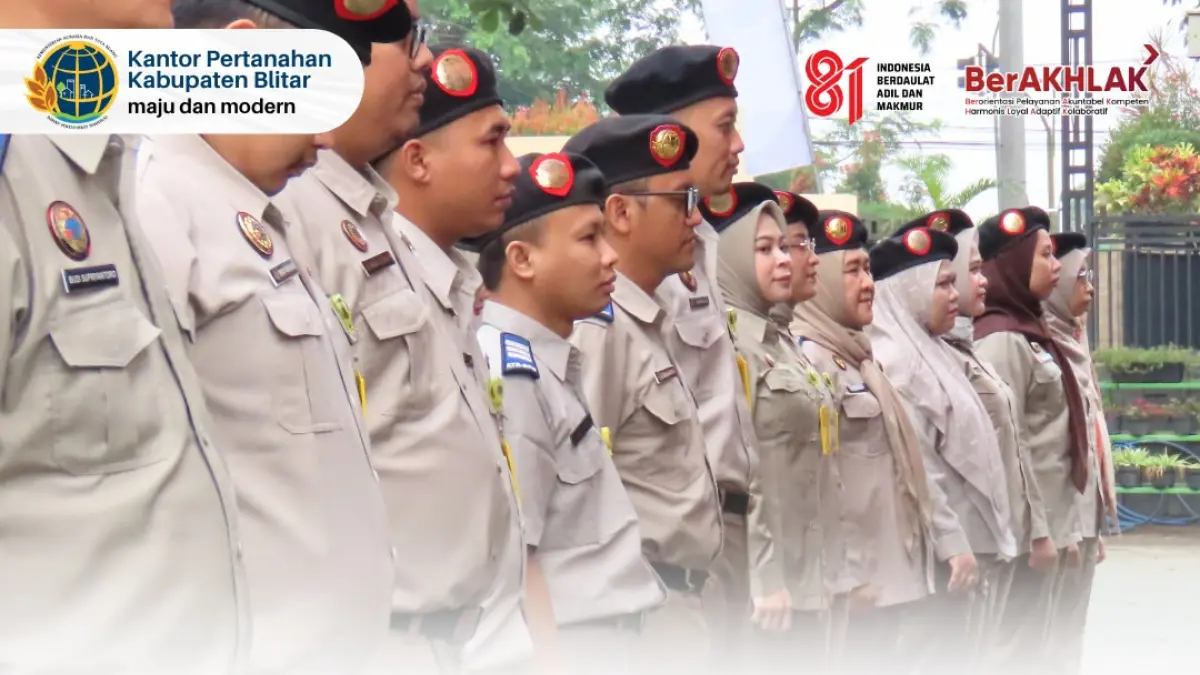 Apel pagi Kantor Pertanahan Kabupaten Blitar membahas penyelesaian PSN, target Lintor Wakaf, kesehatan, dan kekompakan pegawai