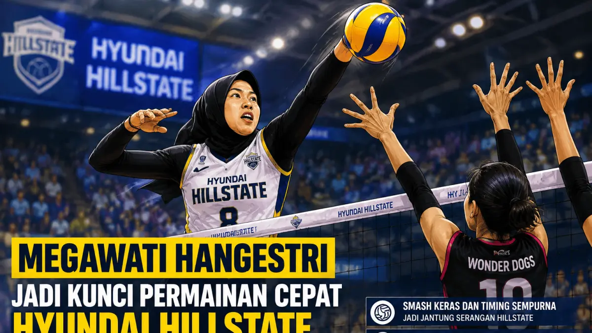 Megawati Hangestri Pertiwi menjadi tumpuan utama serangan Hyundai Hillstate dalam laga eksibisi menghadapi Pilseng Wonder Dogs di Korea Selatan.