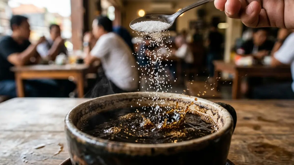 Dengan tahapan sederhana tersebut, kopi tubruk siap dihidangkan. Takaran kopi dan gula dapat disesuaikan dengan selera sehingga setiap orang dapat memperoleh tingkat kekuatan dan kemanisan yang diinginkan.