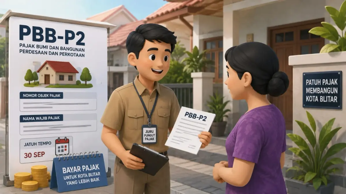 KEJAR PAJAK: Juru pungut dikerahkan Pemkot Blitar untuk mengejar pembayaran PBB-P2. (Ilustrasi AI)