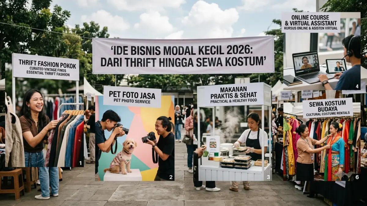 Ide bisnis modal kecil bisa dimulai dari thrift, pet photography, makanan praktis, online course, virtual assistant hingga sewa kostum.