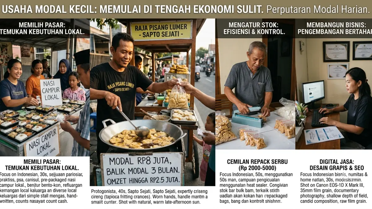 Usaha pisang lumer Raja Pisang Lumer bermodal sekitar Rp8 juta dan disebut balik modal dalam tiga bulan dengan omzet hingga Rp2,5 juta.
