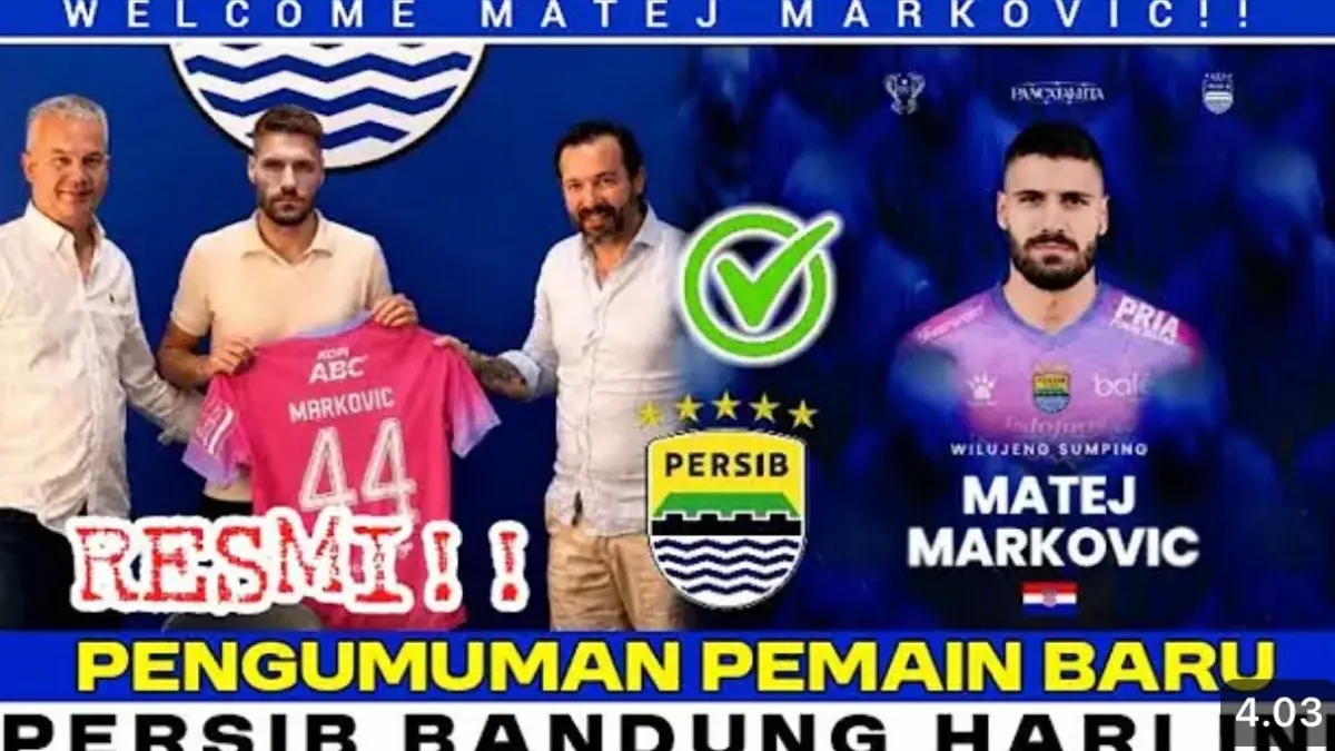 Persib Bandung dikaitkan dengan sejumlah pemain baru seperti Cahya Supriadi, Shayne Pattynama, Egy Maulana Vikri hingga Matej Markovic di bursa transfer 2026-2027.