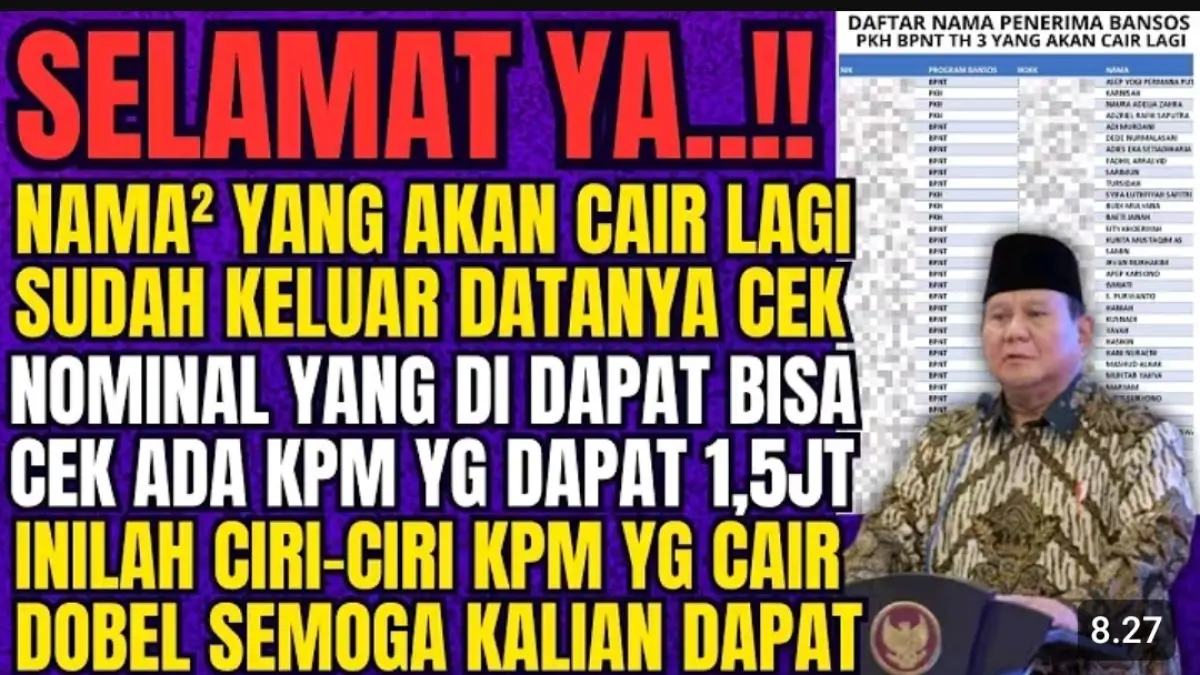 PKH validasi tahap 3 mulai terdata dan sejumlah KPM sudah masuk SPM. Ada penerima yang disebut berpotensi mendapat bantuan hingga Rp1,5 juta.