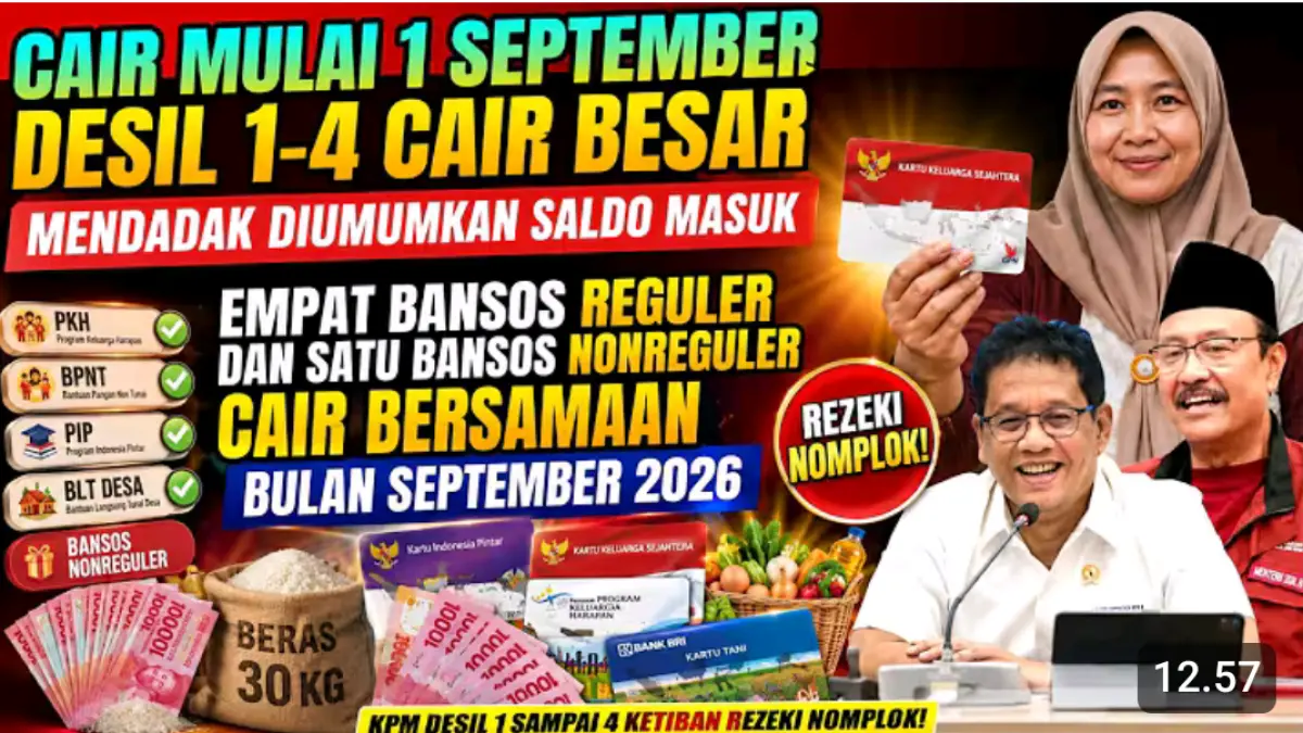 Bansos September 2026 mencakup enam bantuan tunai dan dua non tunai. Simak daftar program, nominal, dan mekanisme penyalurannya.