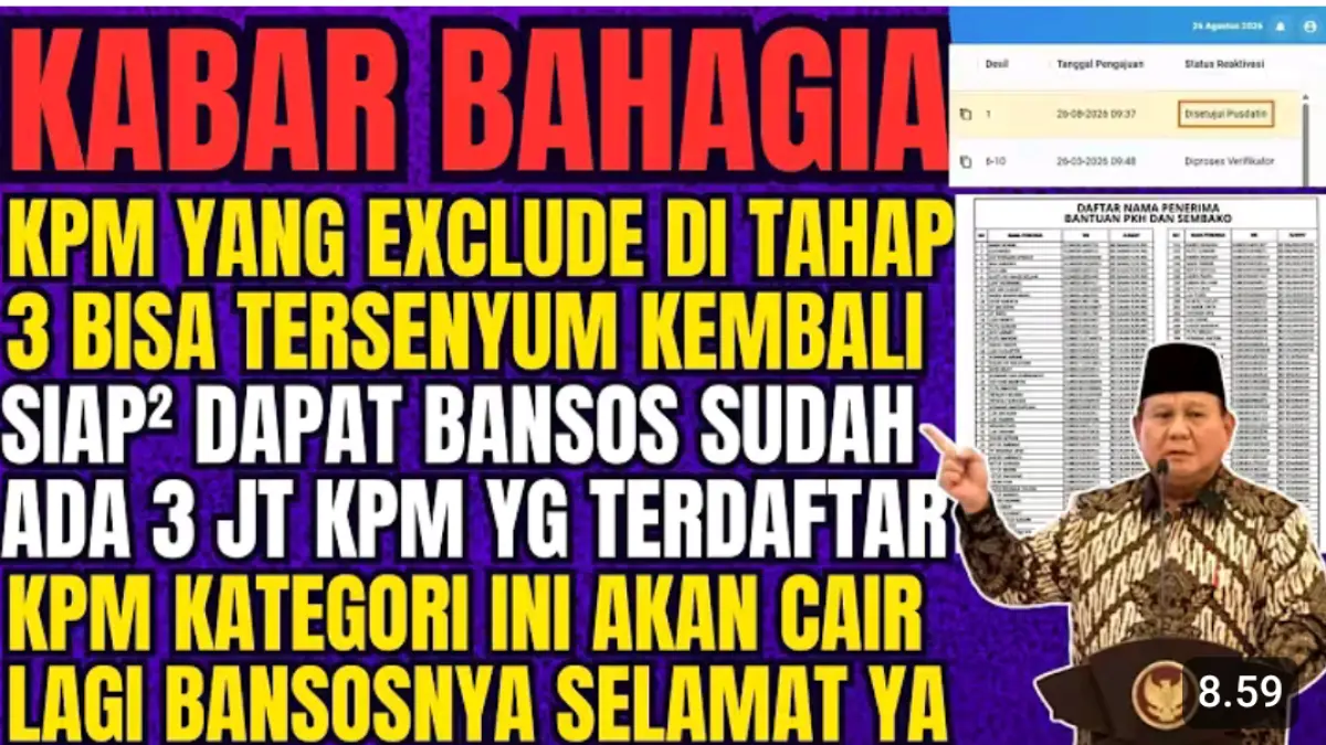 Bansos tahap 3 2026 masih diproses. KPM tereksklusi disebut bisa mengajukan sanggahan, sementara jutaan KK telah terdaftar melalui kanal Perlinsos.