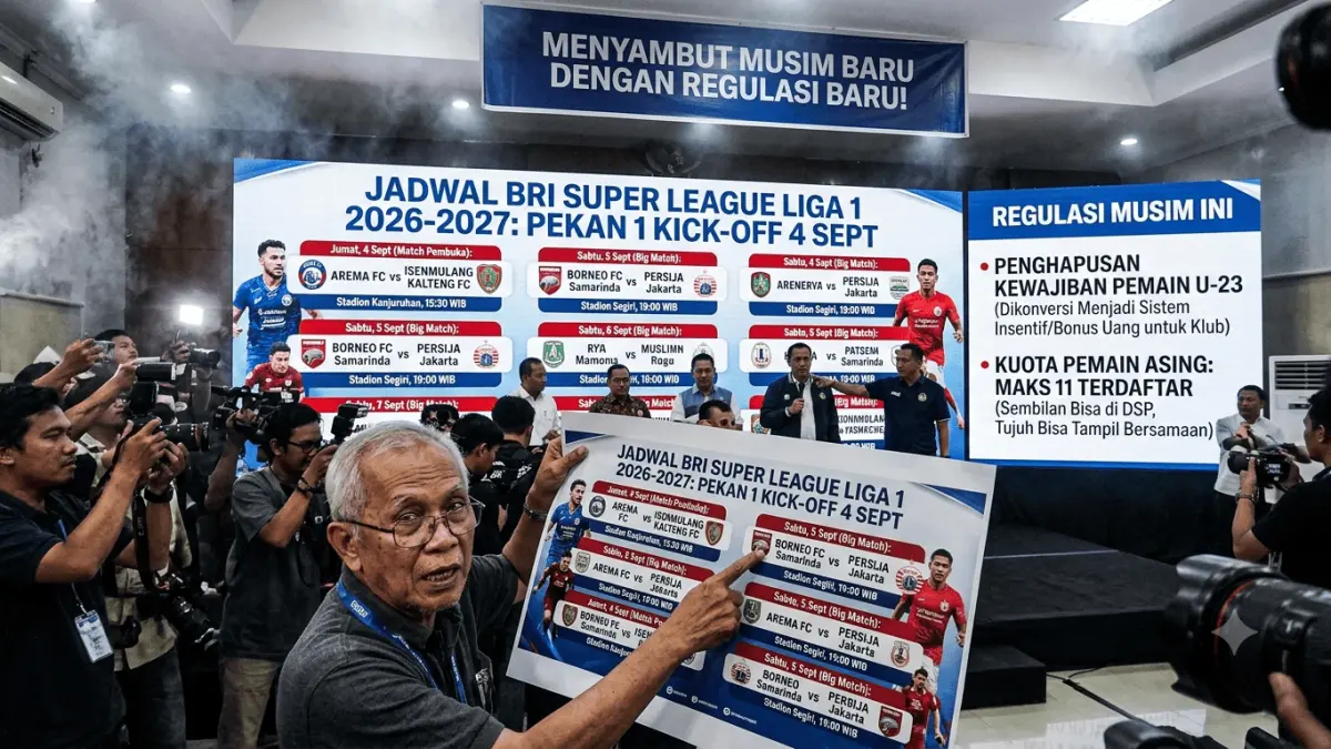 Jadwal BRI Super League Liga 1 2026-2027 pekan pertama dimulai 4 September. Simak sembilan laga pembuka dan regulasi musim ini.