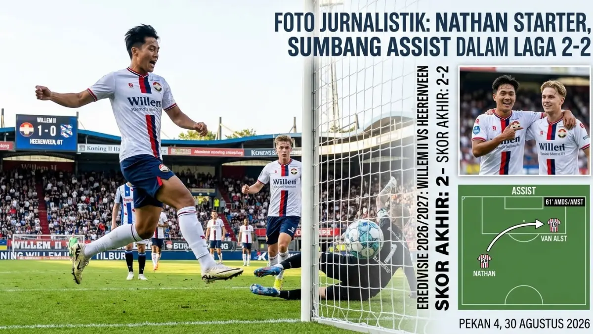 Nathan kembali tampil sebagai starter Willem II dan menyumbang assist dalam laga 2-2 melawan Heerenveen pada awal musim 2026/2027.