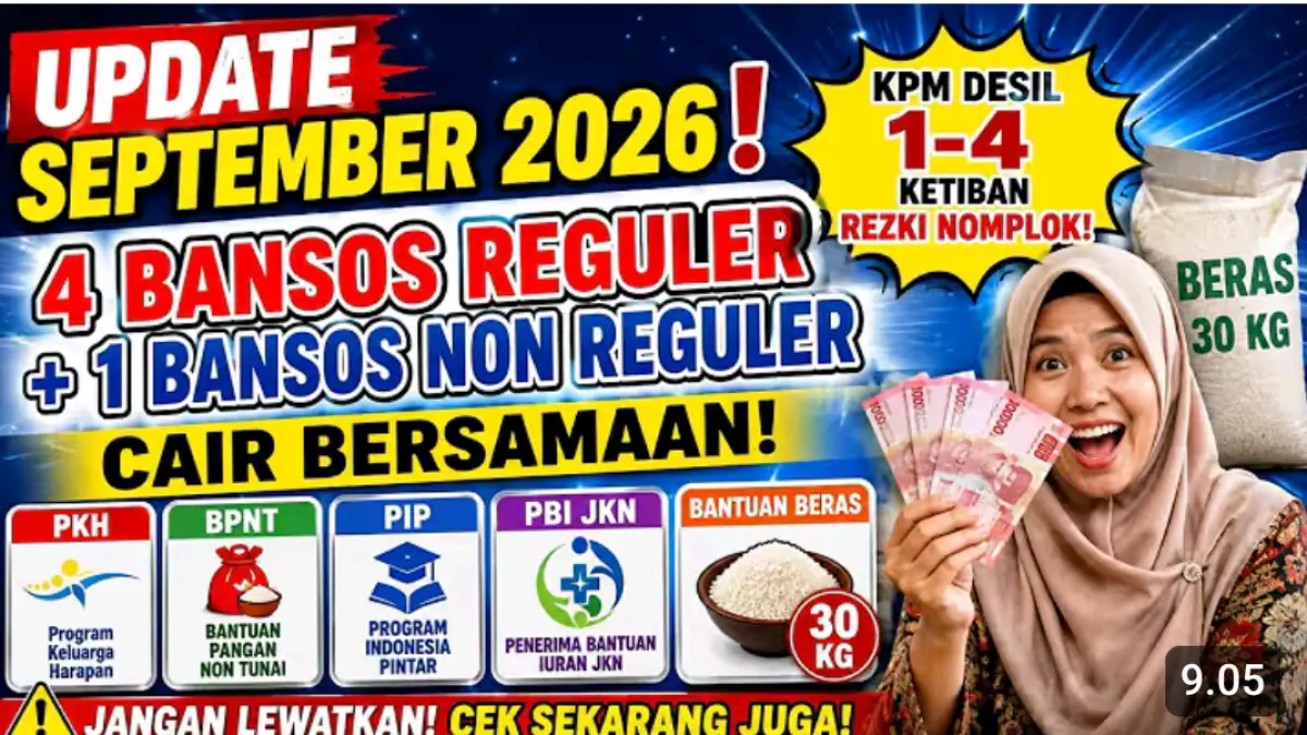 Pencairan PKH BPNT September 2026 disebut memasuki tahap SPM dan SI. Simak progres penyaluran, potensi rapelan, serta cara mengecek bantuan.