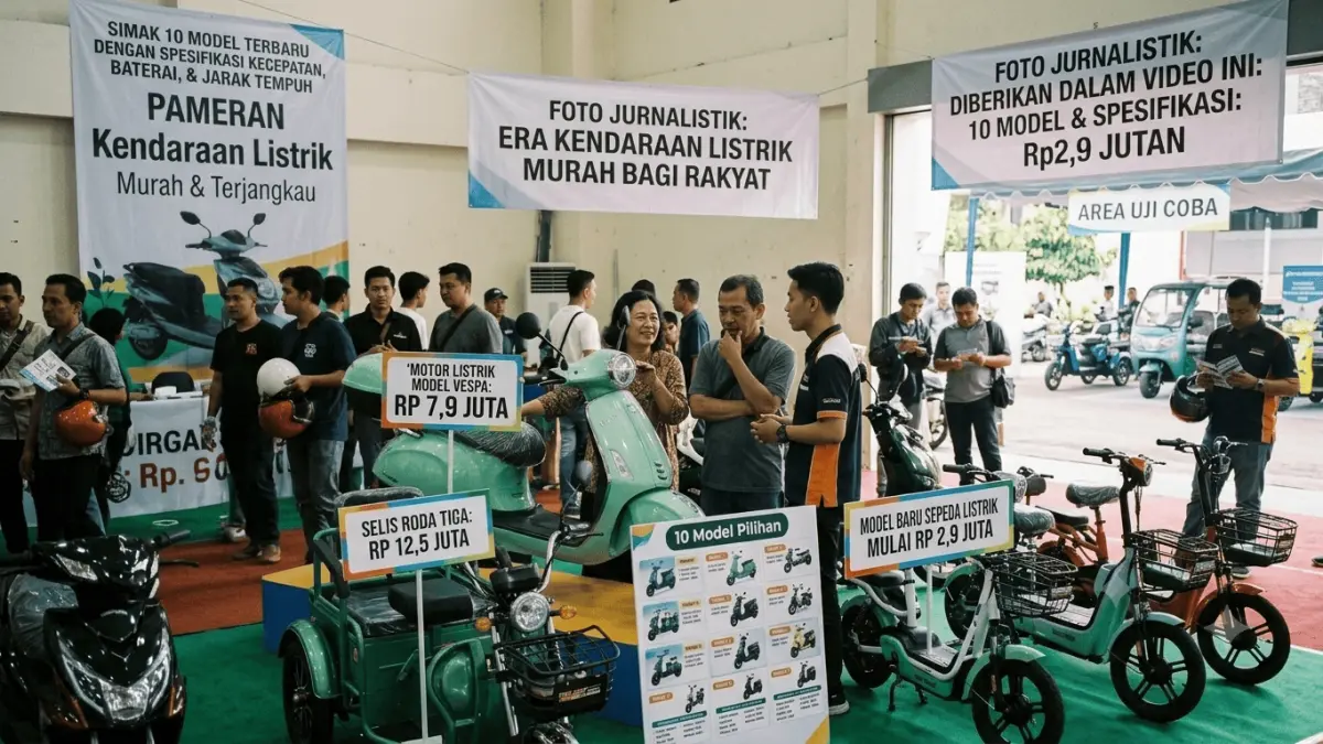 Motor listrik murah mulai Rp2,9 jutaan dibahas dalam video ini. Simak 10 model beserta spesifikasi kecepatan, baterai, dan jarak tempuhnya.