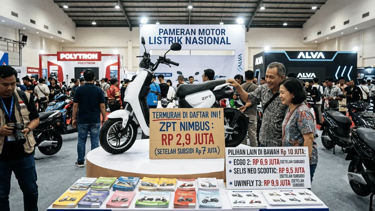 Motor listrik termurah dalam daftar ini dibanderol mulai Rp2,9 juta setelah subsidi, dengan pilihan lain di bawah Rp10 juta.