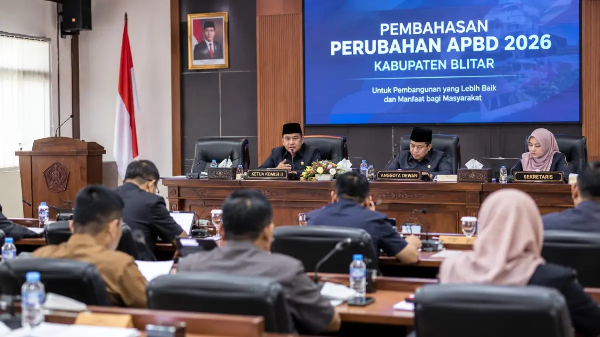Pembahasan Perubahan APBD 2026 Kabupaten Blitar menjadi perhatian DPRD untuk memastikan program dan anggaran dapat direalisasikan tepat waktu hingga akhir tahun.
