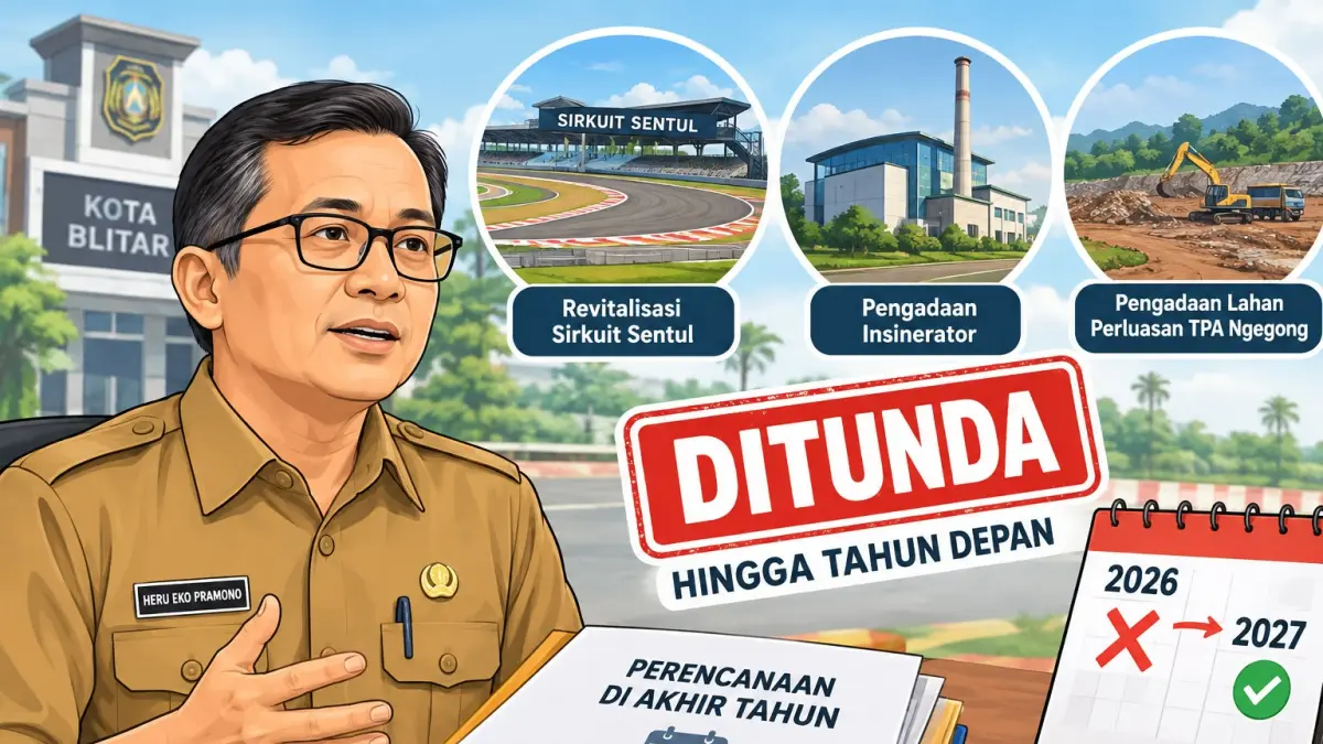 PROYEK STRATEGIS DITUNDA: Tiga proyek strategis Kota Blitar baru akan digarap pada 2027.