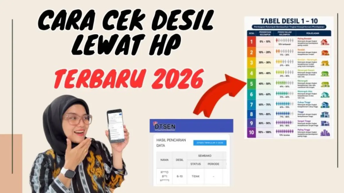 Cara cek desil 2026 lewat HP dapat dilakukan melalui situs Cek Bansos dengan NIK KTP 16 angka. Simak langkah dan pembagian desil 1-10.