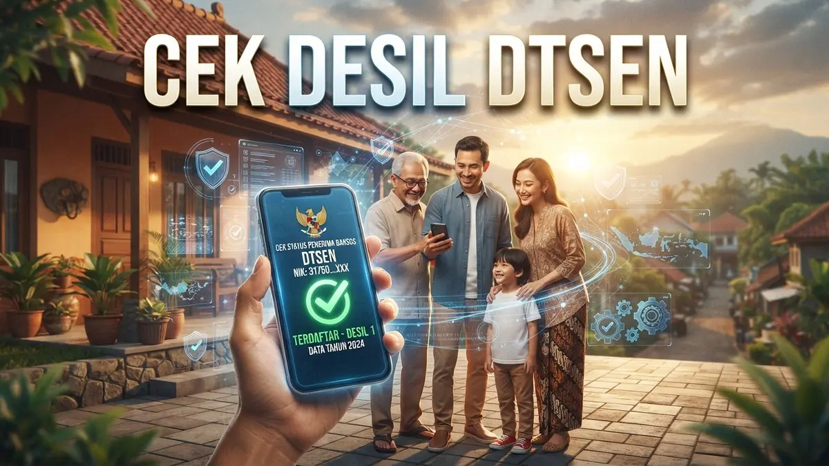 Cara cek desil DTSEN dengan NIK untuk mengetahui posisi kesejahteraan keluarga serta kaitannya dengan peluang menerima bansos. (ILUSTRASI AI)