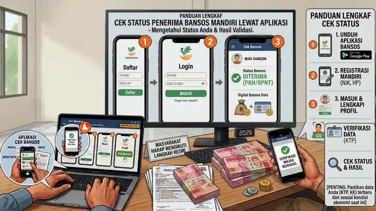 Cek desil bansos membantu mengetahui posisi kesejahteraan dan status kepesertaan PKH atau BPNT. Simak cara mengecek dan memperbarui data.(ILUSTRASI AI)