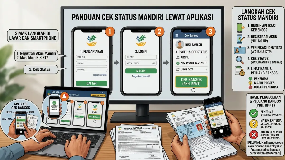 Desil penerima bansos 1-5 memiliki peluang mendapat bantuan. Simak kategori desil dan cara mengecek status bansos melalui Cek Bansos.(ILUSTRASI AI)