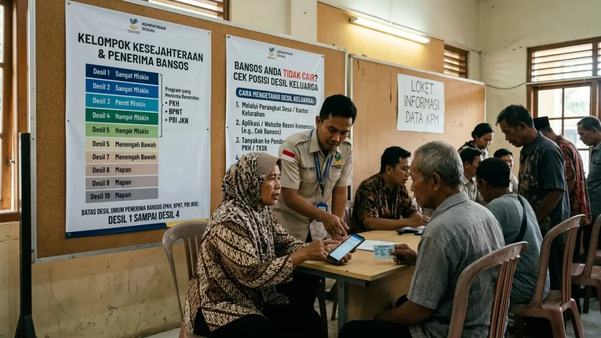 Bansos tidak cair? Cek posisi desil keluarga. Ini batas desil penerima PKH, BPNT dan PBI JKN serta cara mengetahui desil keluarga.
