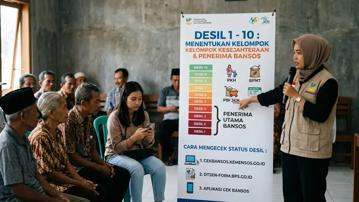 Desil 1 sampai 10 menentukan kelompok kesejahteraan. Simak batas desil penerima PKH, BPNT dan PBI JKN serta cara mengeceknya.