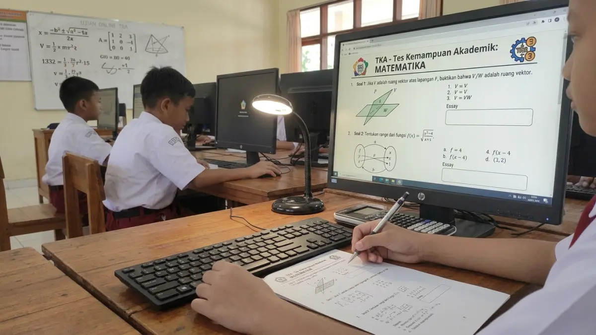 Pembahasan soal simulasi TKA Matematika kelas 6 membahas jarak, waktu, ulang tahun Lala, hingga berat mangga kueni.(ILUSTRASI AI)