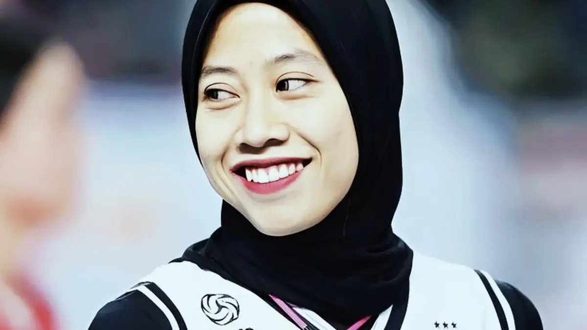 Megawati Hangestri tampil agresif saat Hyundai Hillstate melawan Red Sparks. Spike keras hingga variasi serangannya menjadi sorotan. (PINTEREST)