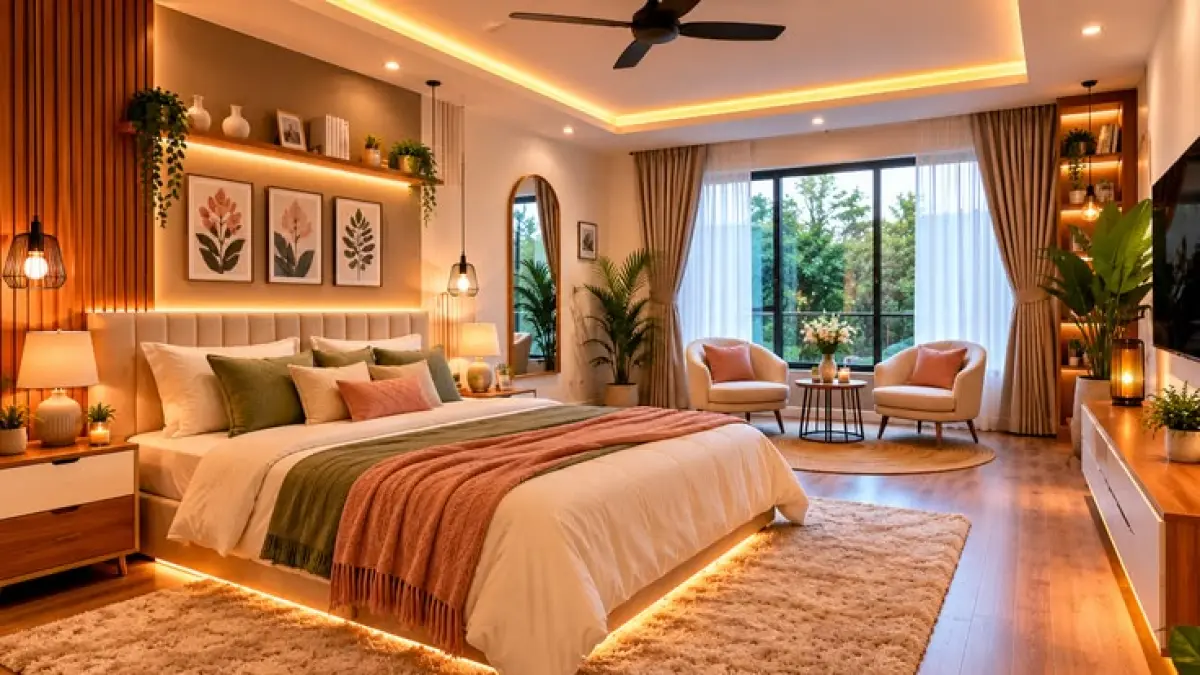 35 dekorasi kamar estetis dengan ide sederhana seperti lampu hias, cermin, tanaman, kayu, kolase foto hingga panel dinding.(PINTEREST)