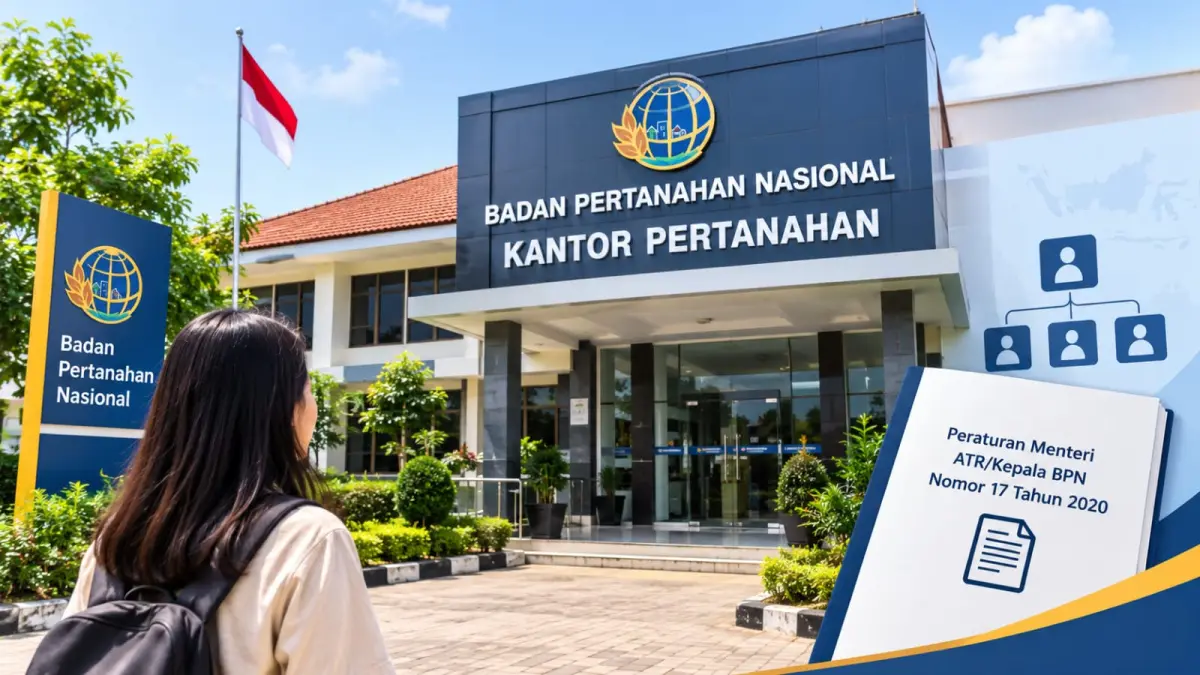 Ilustrasi Kantor Pertanahan Badan Pertanahan Nasional (BPN) yang menjadi bagian dari organisasi dan tata kerja Kementerian ATR/BPN.