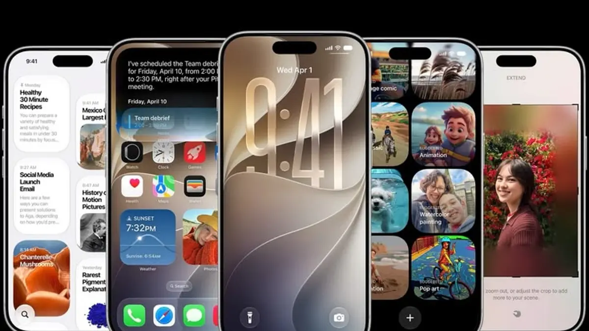 iOS 27 membawa Siri bahasa Indonesia, fitur edit foto AI, Liquid Glass, Visual Intelligence, Safari, dan shortcut berbasis AI. (PINTEREST)
