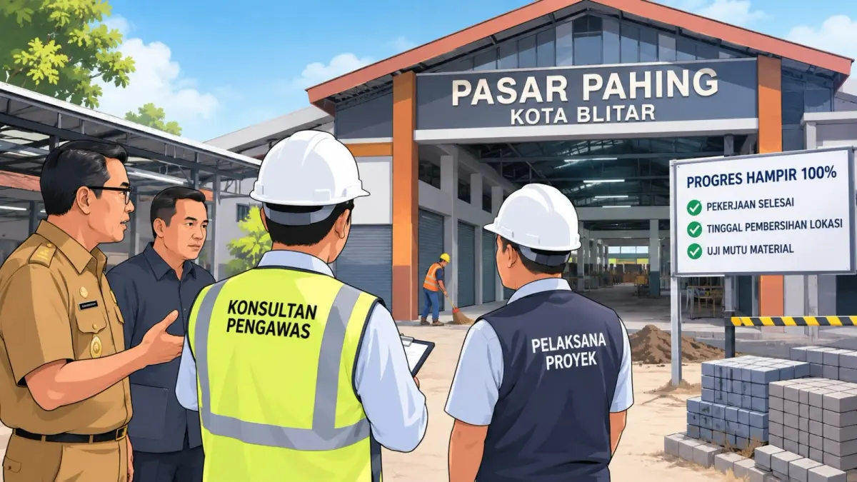 Konsultan pengawas Pasar Pahing disorot DPRD Kota Blitar karena dinilai kurang maksimal.