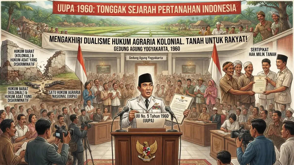 UUPA 1960 Jadi Tonggak Sejarah Pertanahan Indonesia, Akhiri Dualisme Hukum Agraria.