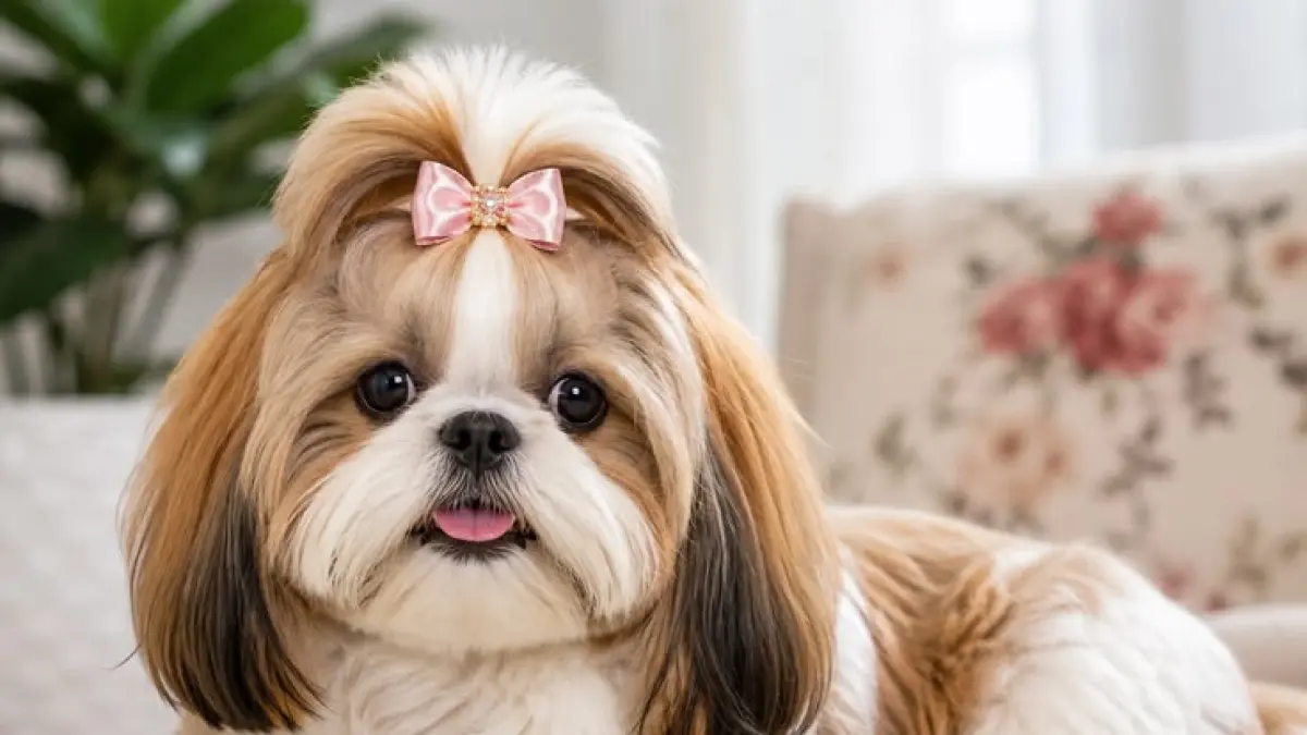 Anjing Shih Tzu dikenal berbulu panjang dan minim rontok, tetapi tetap membutuhkan perawatan rutin serta memiliki sifat penyayang.(PINTEREST)