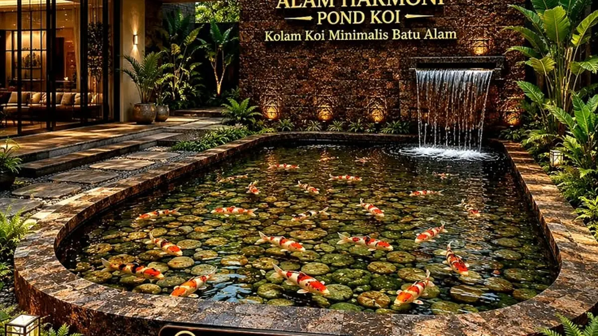 Cara membuat kolam koi membutuhkan desain kolam utama, bottom drain, skimmer, lima chamber filter, pompa, hingga sistem overflow. (PINTEREST)