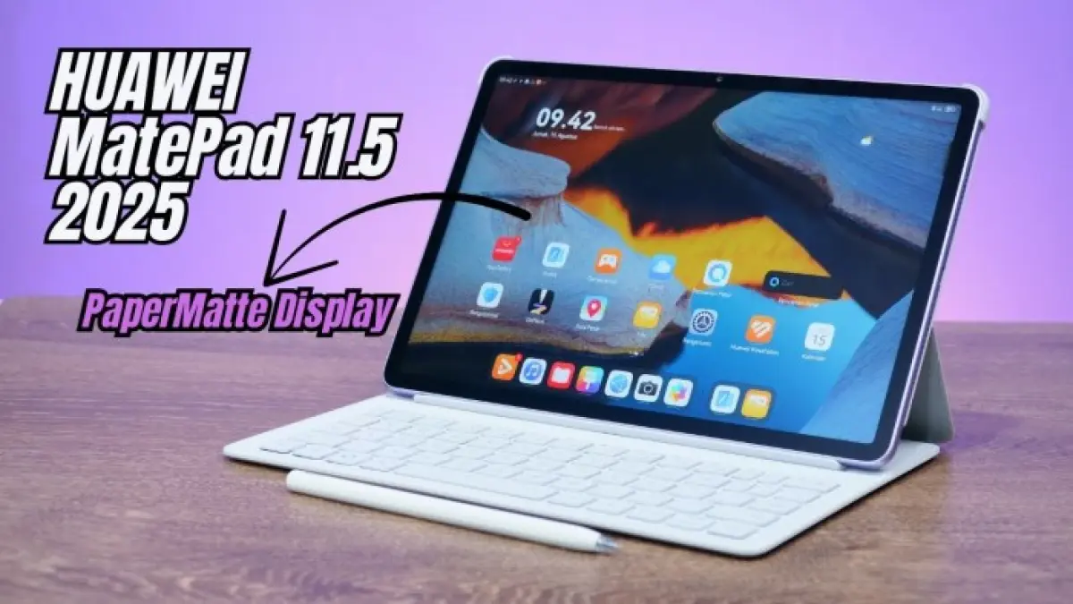Huawei MatePad 11.5 2025 menawarkan layar PaperMat 2,5K 120 Hz, WPS Office, GoPaint, keyboard, stylus, dan baterai 10.100 mAh.