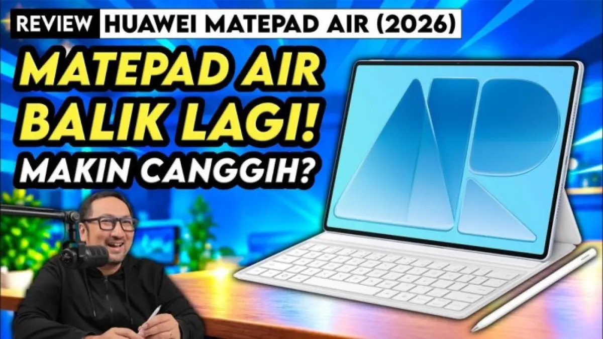 Huawei MatePad 2026 membawa layar OLED 12 inci 144 Hz, RAM 12 GB, baterai 10.100 mAh, fitur AI, serta keyboard dan stylus.