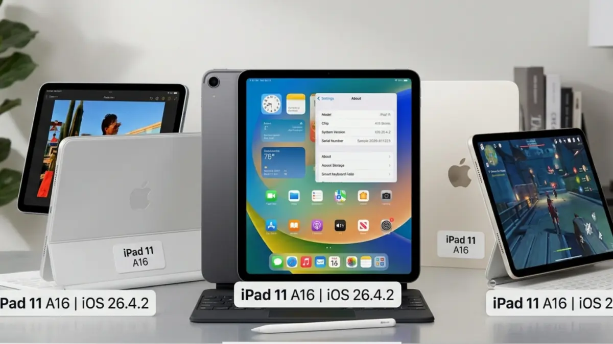 iPad 11 A16 mendapat update iOS 26.4.2. Proses instalasi sekitar 15 menit, dengan perubahan yang terlihat pada animasi dan pencarian.(ILUSTRASI AI)