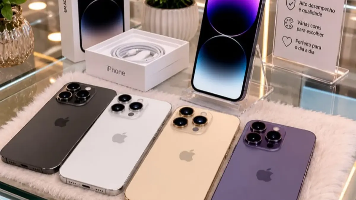 iPhone Duo ditampilkan dengan layar lipat, kamera selfie 48 MP, chip A20 Pro, baterai ganda, serta fitur multitasking dan Siri AI.(Pinterest)