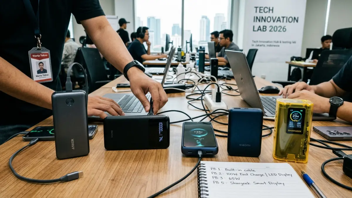 5 power bank 10.000 mAh 2026 dengan fitur berbeda, mulai kabel bawaan, fast charging hingga layar informasi baterai.