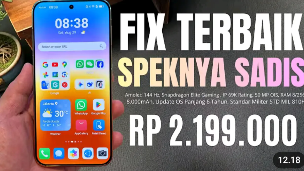 HP 2 jutaan terbaik 2026 menawarkan baterai hingga 8.000 mAh, AMOLED 144Hz, RAM 8 GB, storage 256 GB hingga konektivitas 5G.