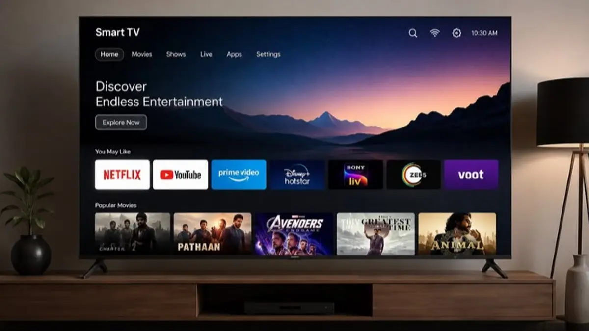 Rekomendasi Smart TV 43 inch 4K dari Xiaomi, Toshiba, TCL, Samsung, dan Hisense dengan fitur streaming, konektivitas, serta gaming.(Pinterest)