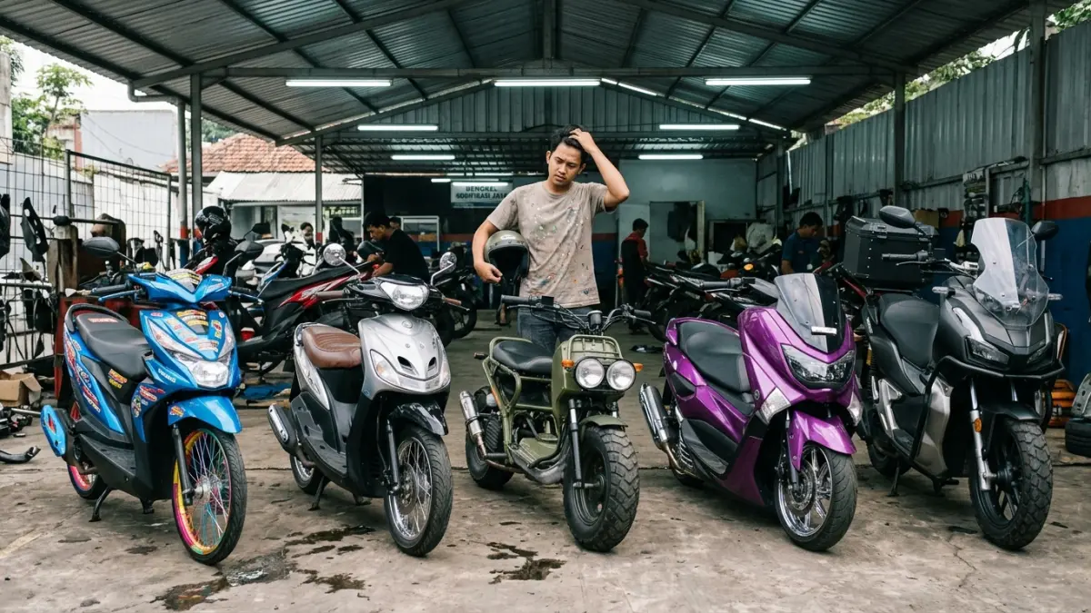 Ingin modifikasi motor? Kenali perubahan yang perlu diprioritaskan untuk harian, mulai lampu, ban, bore up hingga open filter.