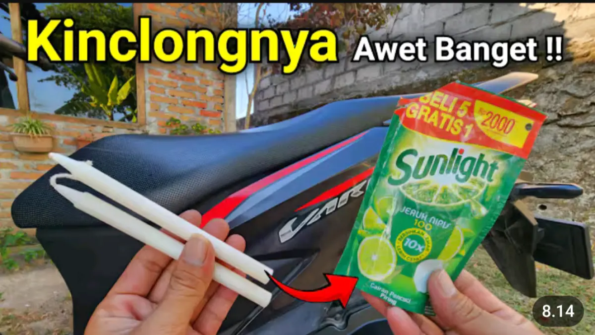 Cara membuat krim pengkilap bodi motor dari lilin, sabun cuci piring dan minyak goreng dengan perbandingan 1:1:1 seperti tutorial TUKANG AB.