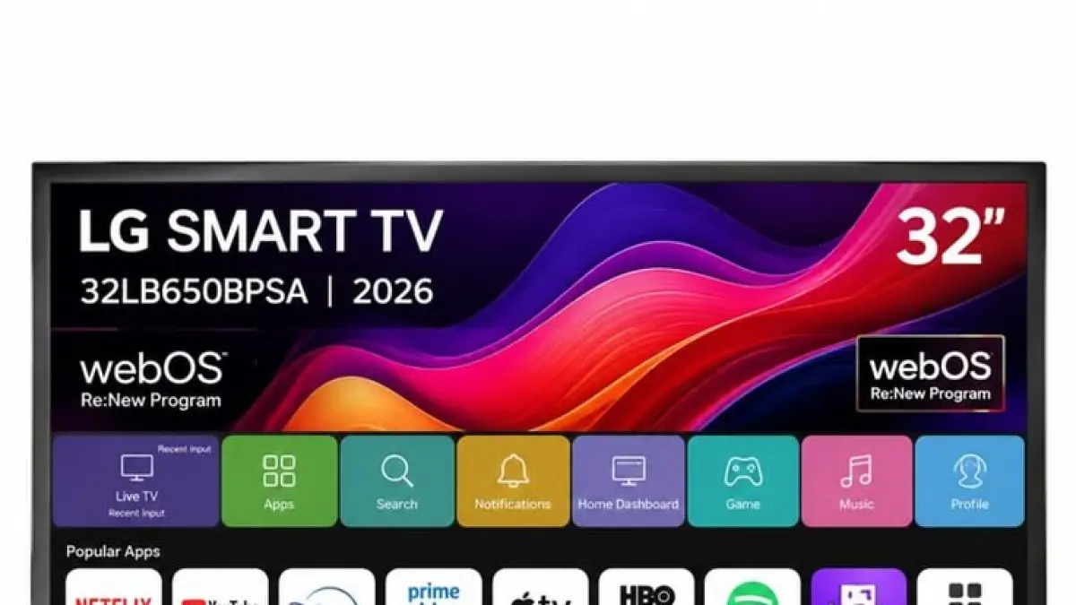 LG Smart TV 32 inci 2026 hadir dengan Magic Remote, webOS 26, HDR10, Alpha 5 Gen 9, speaker 20 watt dan fitur smart TV lengkap.(PINTEREST)