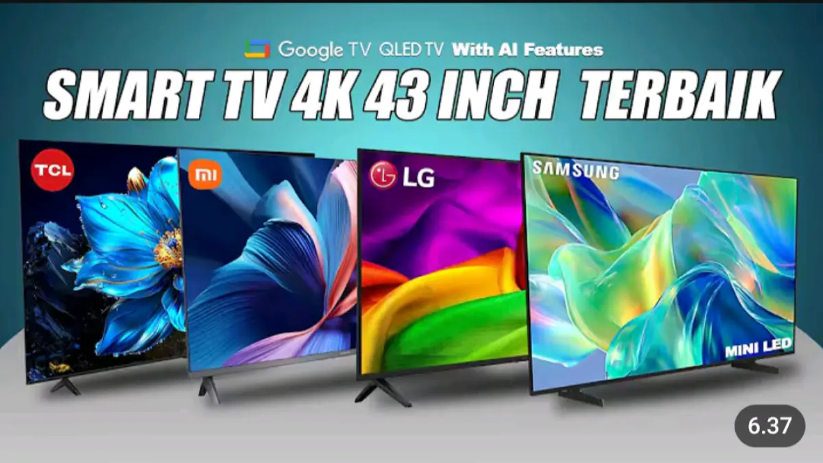 Smart TV 4K 43 inch murah 2026 hadir dengan harga mulai Rp4 jutaan. Ada Samsung, LG, Aqua, TCL, dan Xiaomi dengan fitur menarik.