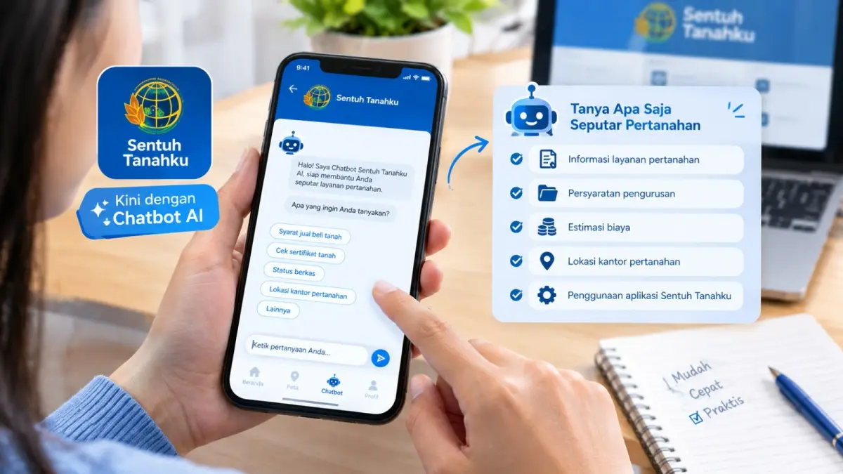 Sentuh Tanahku disiapkan dengan chatbot berbasis AI untuk memudahkan akses informasi layanan pertanahan.