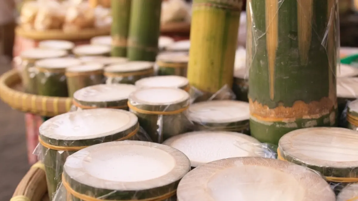 Dadiah merupakan kuliner tradisional Minangkabau berbahan susu kerbau yang difermentasi alami dalam bambu hingga bertekstur padat.(Gemini AI)