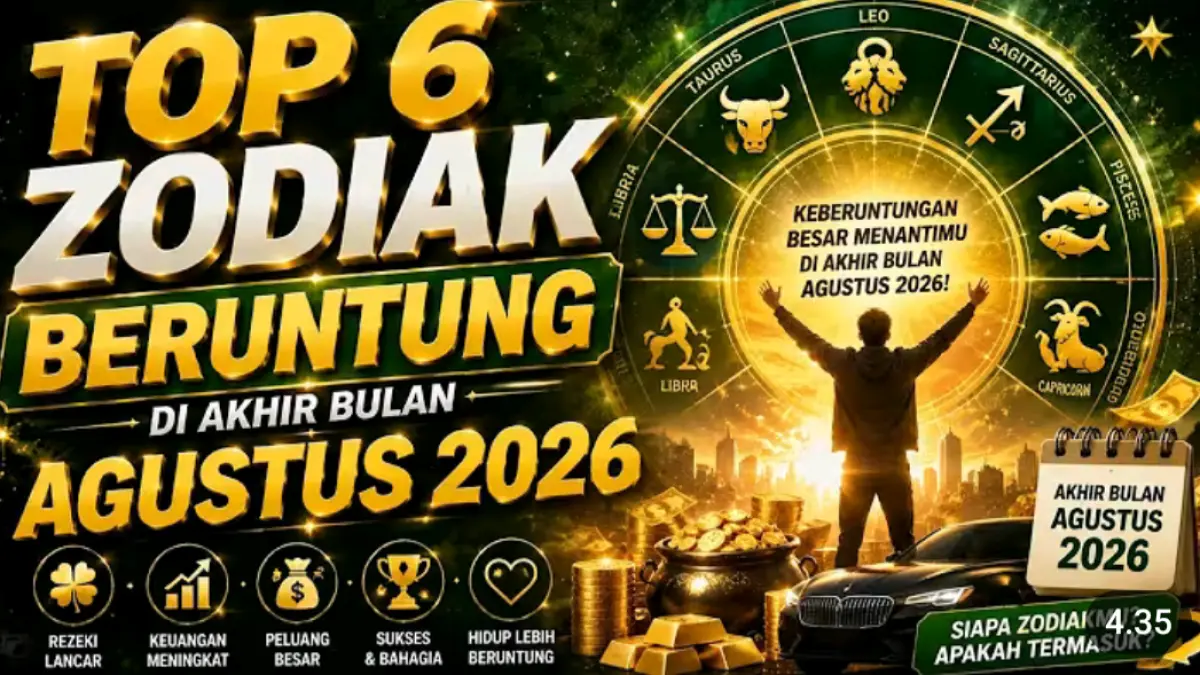 6 zodiak yang hoki besar di akhir Agustus 2026 diprediksi mendapat kabar baik dan rezeki tak terduga.