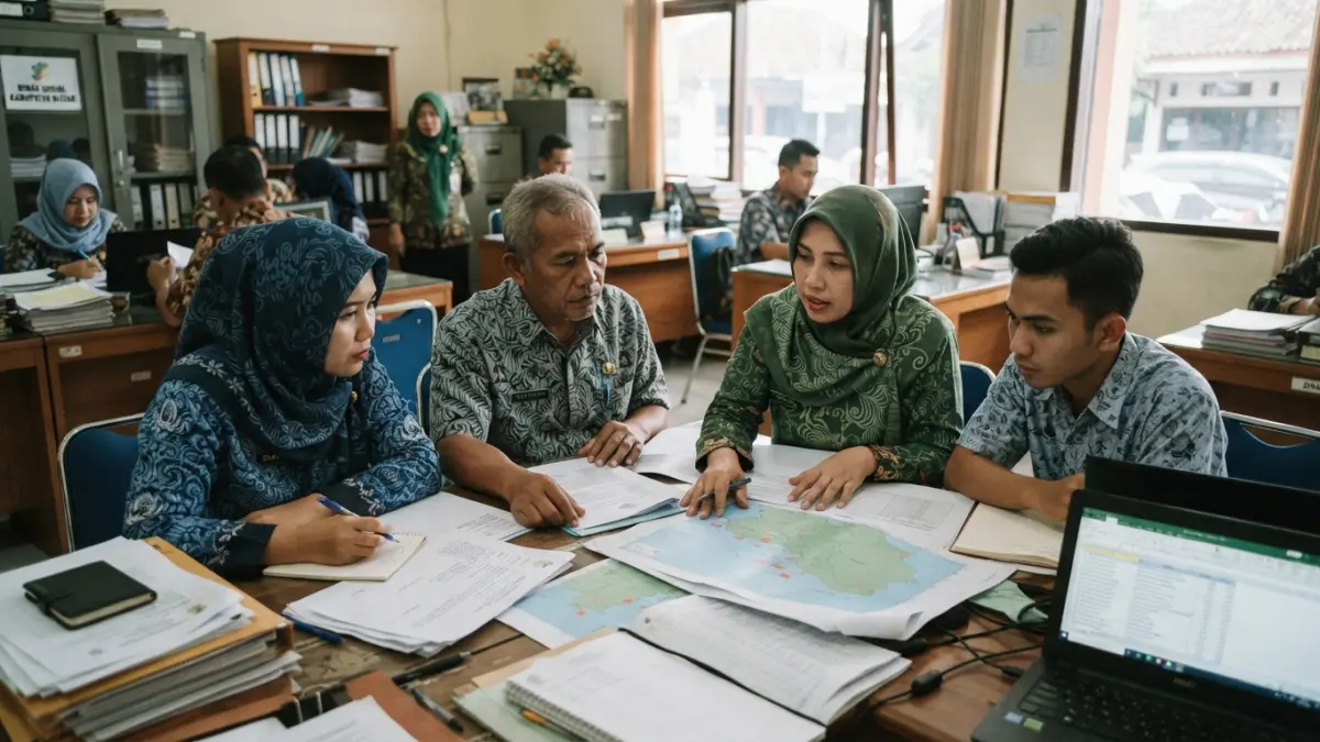 Petugas Dinsos Kabupaten Blitar melakukan koordinasi dan pemantauan perkembangan pencarian korban KM Virgo Transport 8.