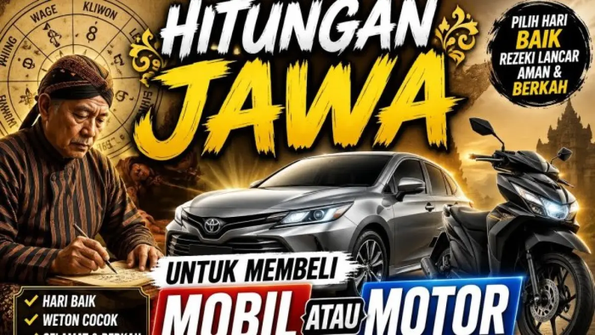 Hari baik membeli motor menurut hitungan Jawa dihitung dari hari dan pasaran. Wesi dan Wojo dipercaya lebih baik daripada Sepo.