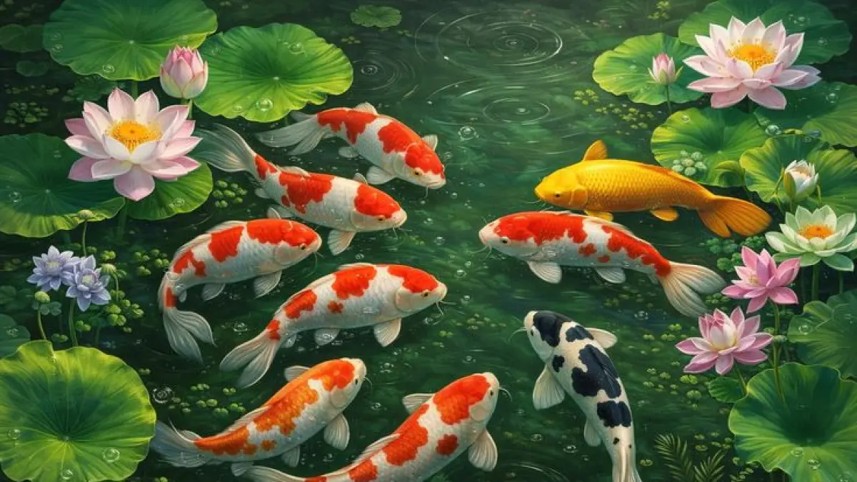 Cara merawat ikan koi agar cepat besar tak cukup dengan pakan. Simak 7 tips penting mulai dari kualitas air, kolam, filter hingga nutrisi.(PINTEREST)